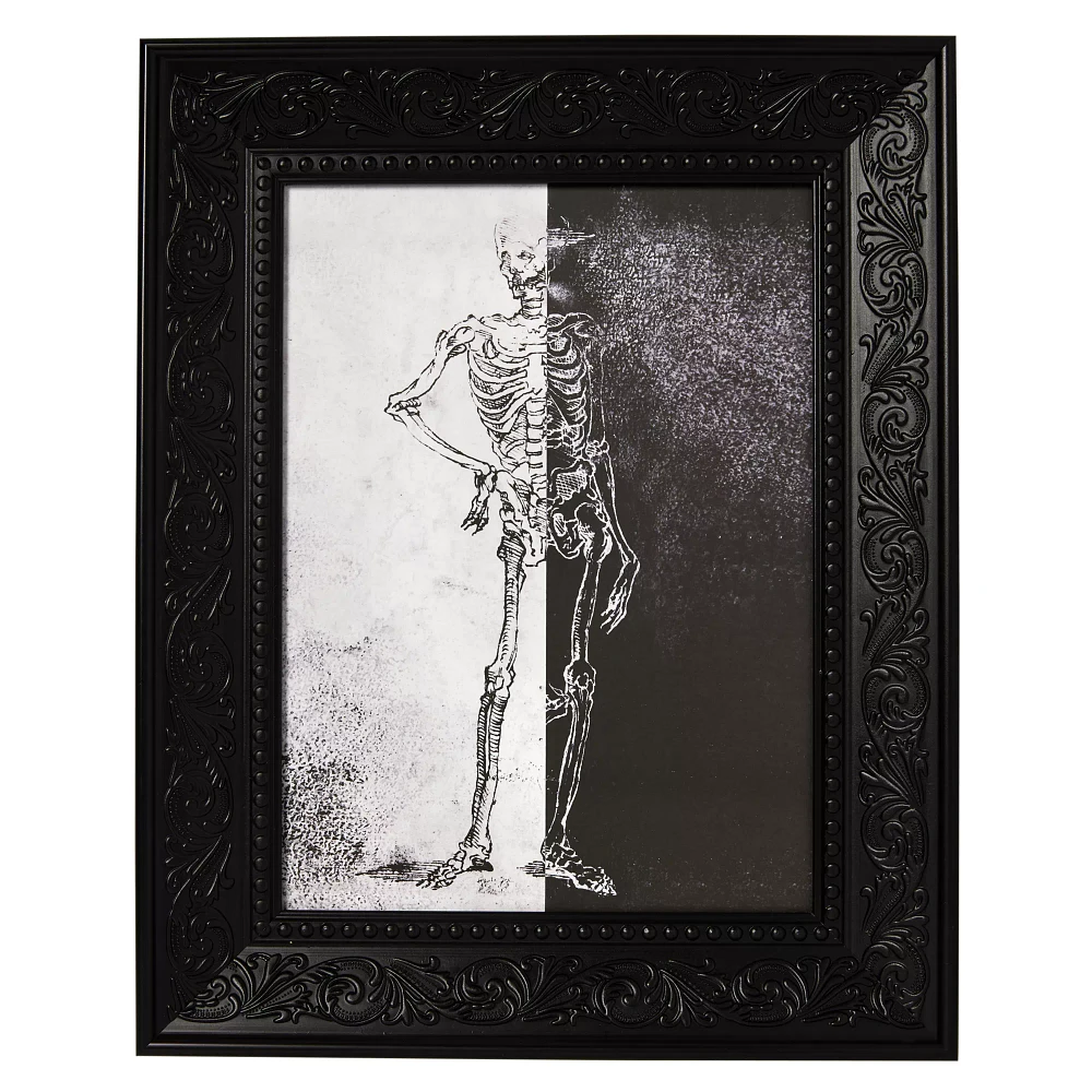 Gothic Noir Skeleton Framed Picture