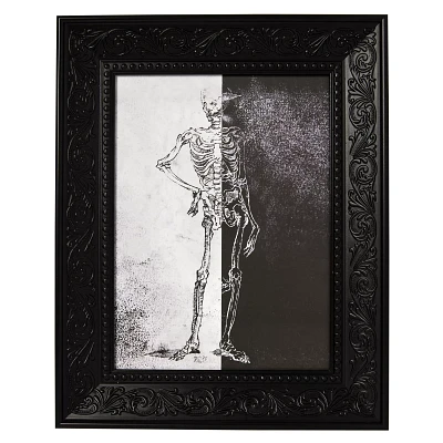 Gothic Noir Skeleton Framed Picture