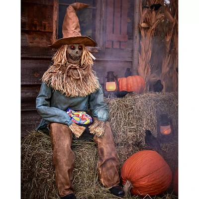 4 Ft 6 In Scary Sitting Scarecrow Animatronic
