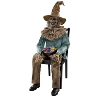 4 Ft 6 In Scary Sitting Scarecrow Animatronic