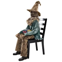 4 Ft 6 In Scary Sitting Scarecrow Animatronic