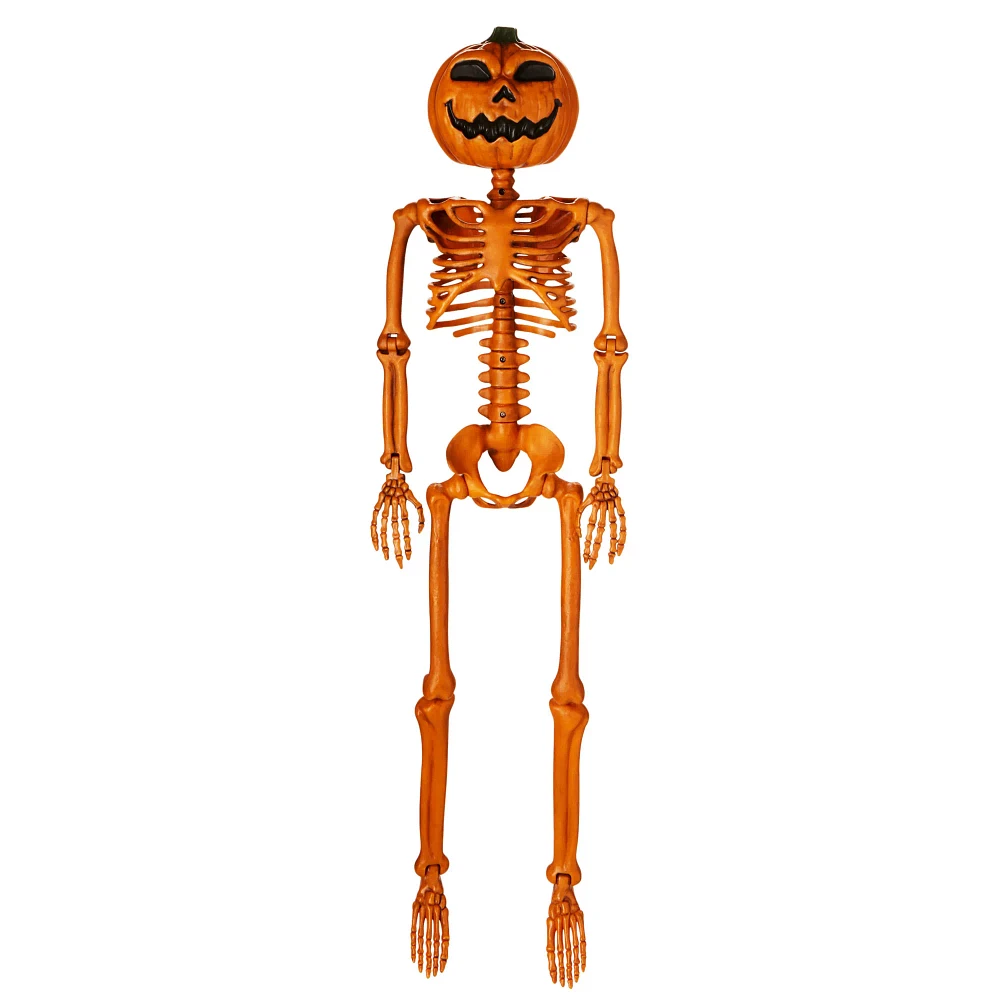 3 Ft Rotten Pumpkin Skeleton Hanging Prop
