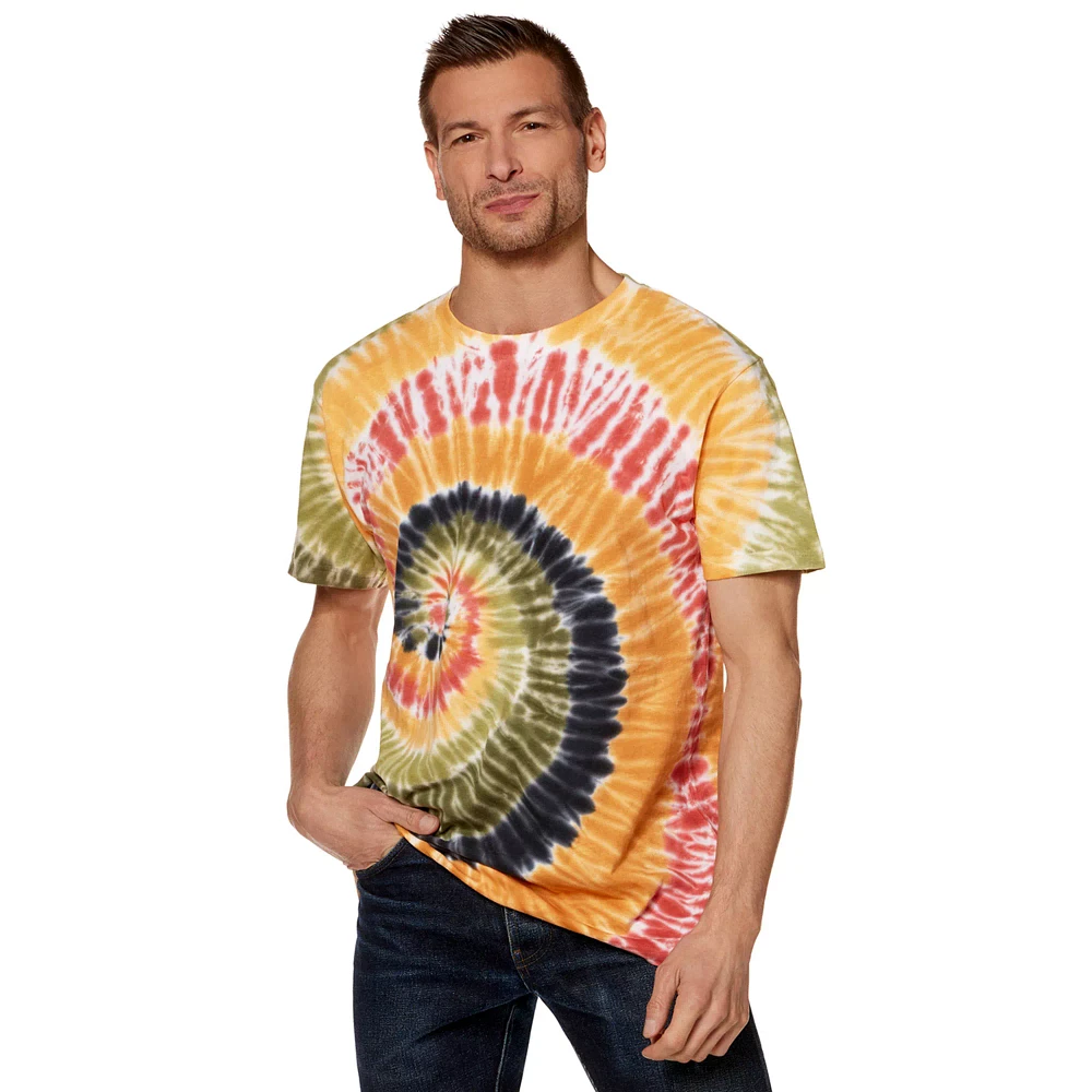 Orange and Green Tie-Dye T Shirt