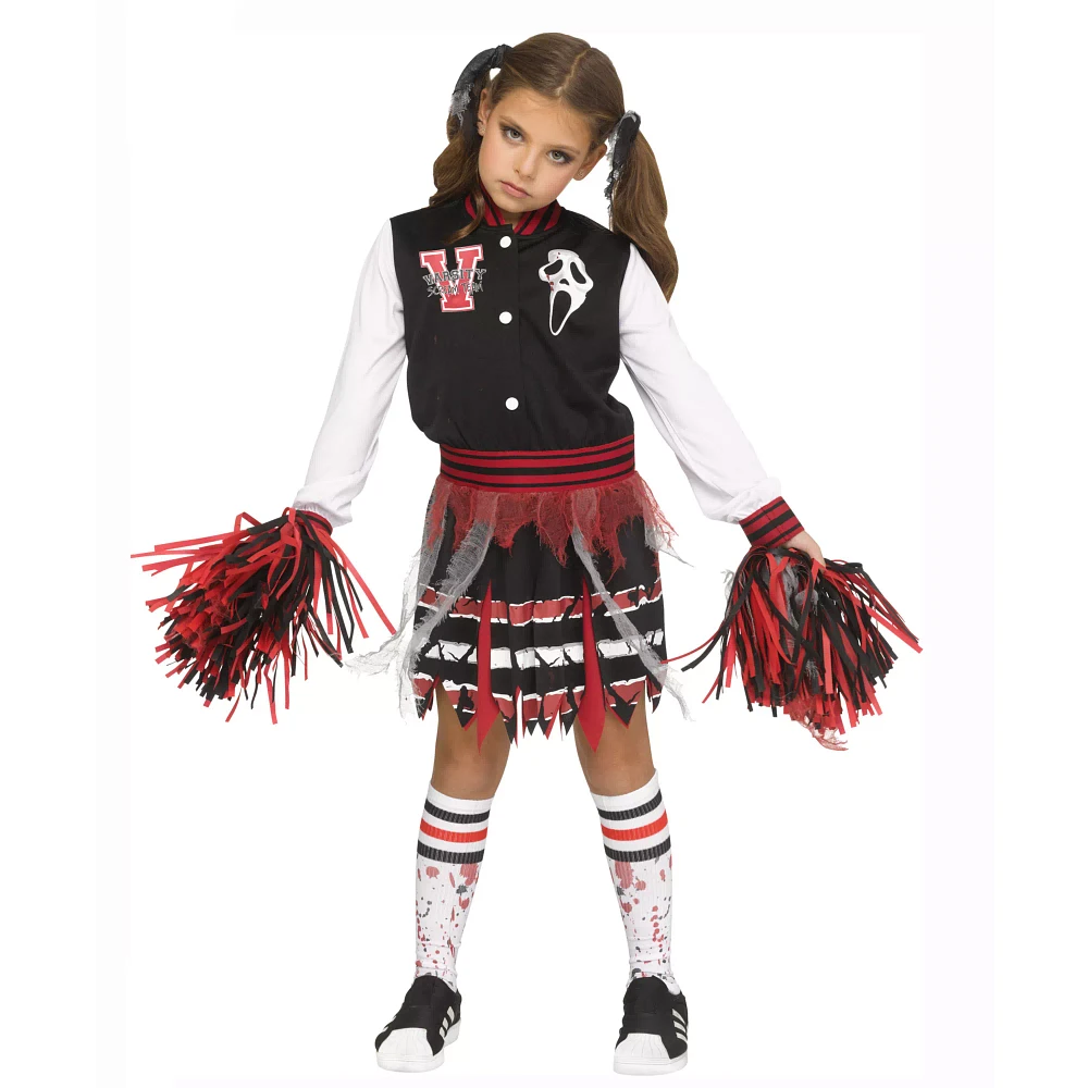 Kids Ghost Face Varsity Cheer Costume