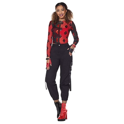 Adult Harley Quinn Mesh Top - DC Villains