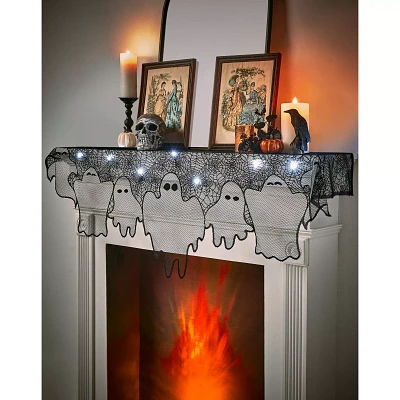 Light-Up Lace Ghost Mantel Scarf