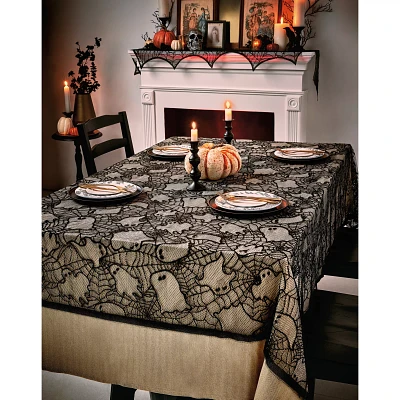 Black Lace Ghost Tablecloth