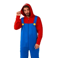Adult Mario Jumpsuit With Hood - Super Bros.