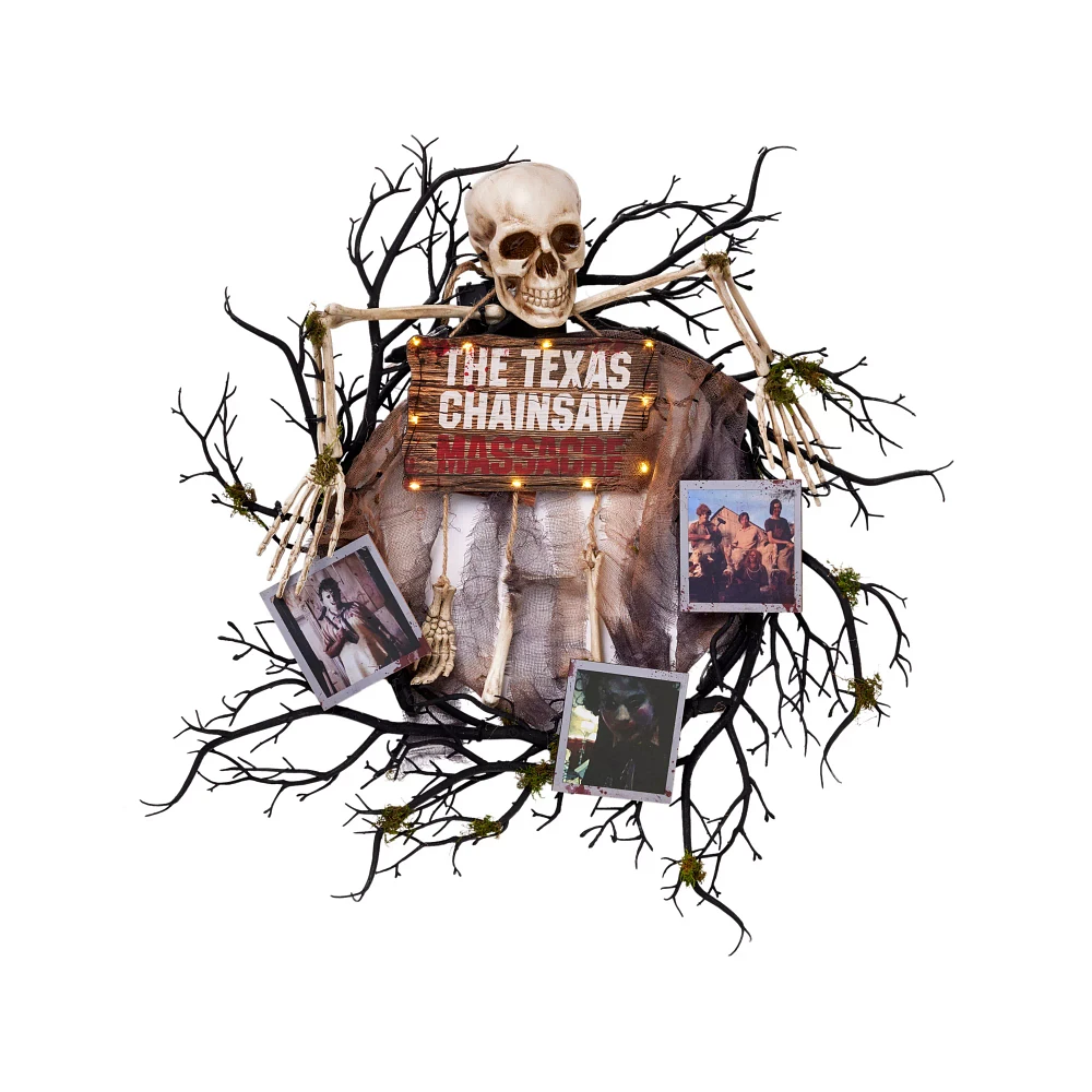 Light-Up Leatherface Wreath - The Texas Chainsaw Massacre