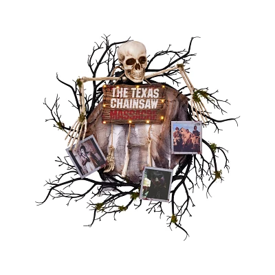Light-Up Leatherface Wreath - The Texas Chainsaw Massacre
