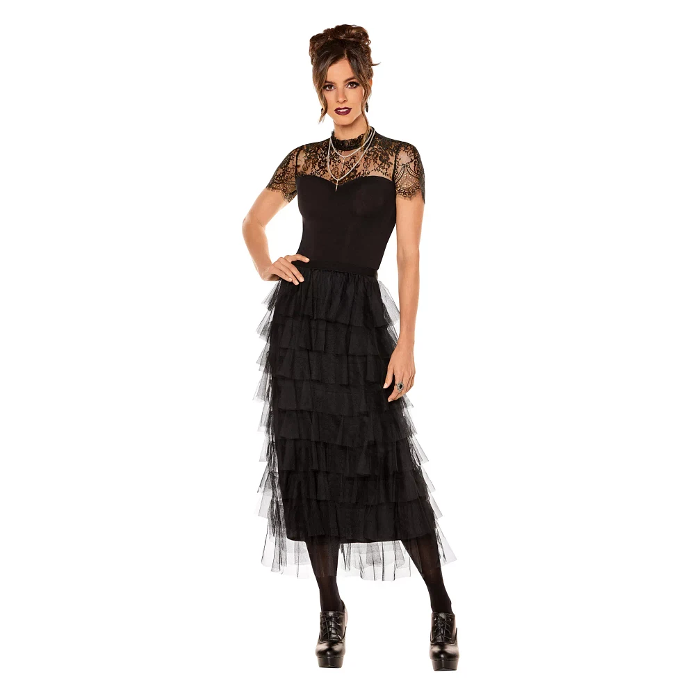 Black Layered Tulle Skirt