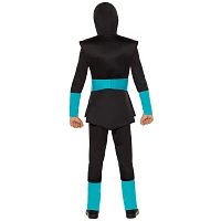 Kids Blue Light-Up EL Wire Ninja Costume