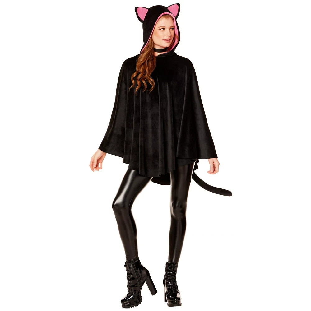 Adult Cat Poncho with Hood