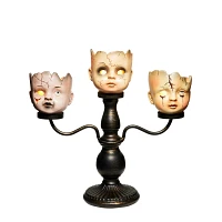 Gothic Noir Doll Head Candelabra