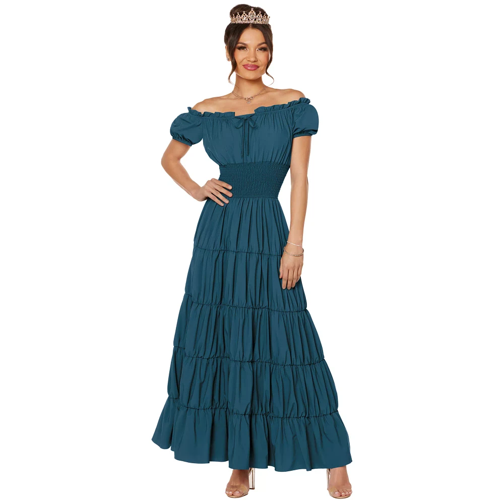 Adult Teal Peasant Dress