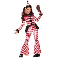 Kids Red Carnival Clown Unitard Costume