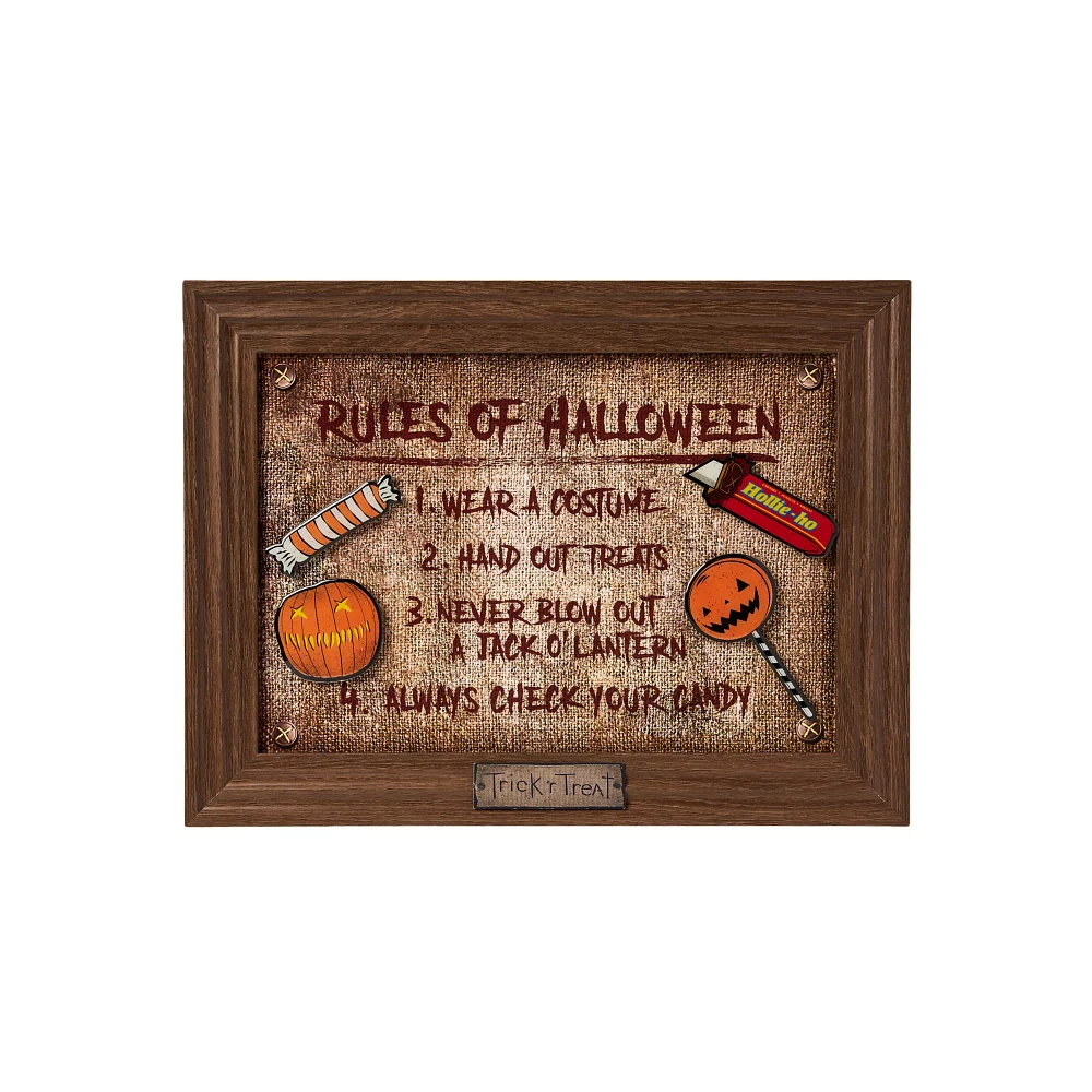 Rules of Halloween Removable Magnets Sign - Trick 'r Treat