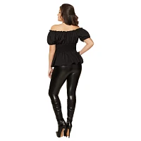 Adult Black Peasant Shirt