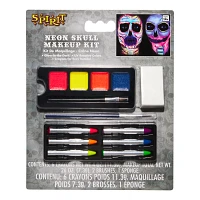 UV Reactive Neon Skull Makeup Kit