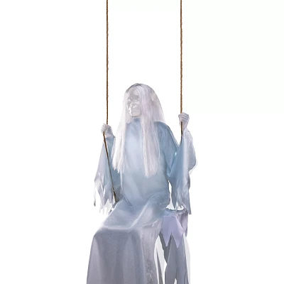Light-Up White Swinging Girl Static Prop
