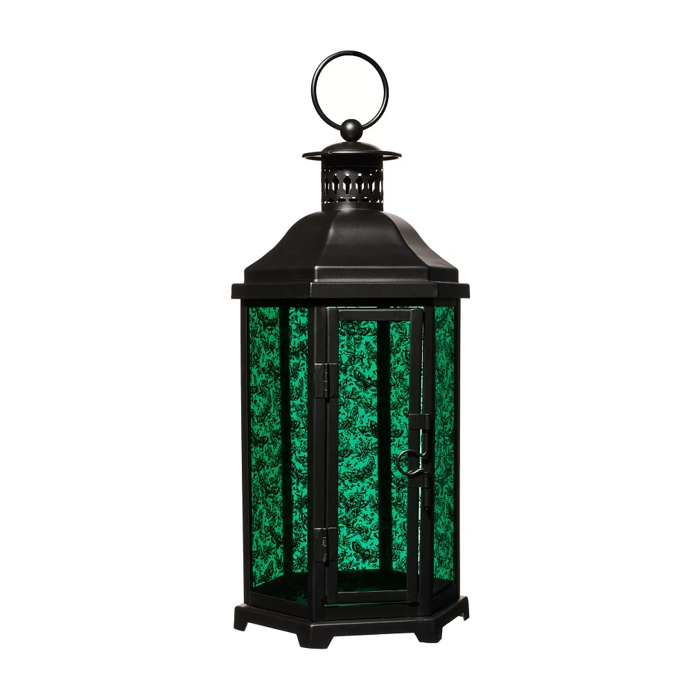 Teal Glass Death Moth Lantern
