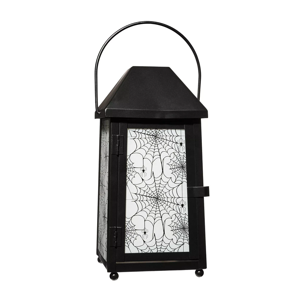 White Glass Spiderweb Lantern