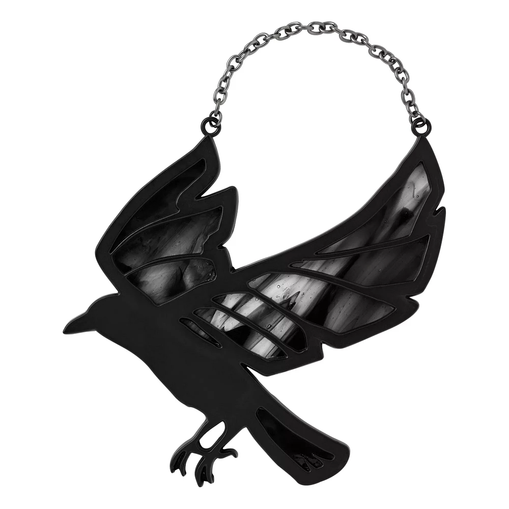 Raven Stained Glass Suncatcher