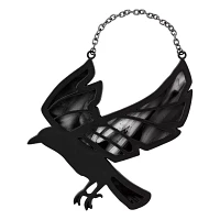 Raven Stained Glass Suncatcher
