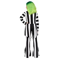Kids Beetlejuice Striped Jumpsuit Costume