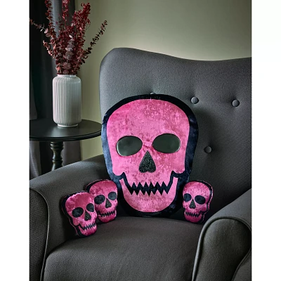 Pink Skull Zip-Up Pillows Set - 4 Pack