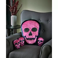 Pink Skull Zip-Up Pillows Set - 4 Pack