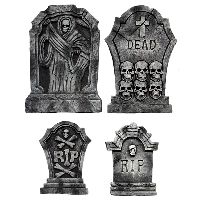 Multi-Pack Skull Tombstones - 4 Pack