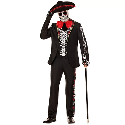 Adult Day of the Dead Skeleton Suit Costume