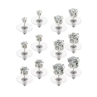CZ Round Stud Earrings - 12 Pack