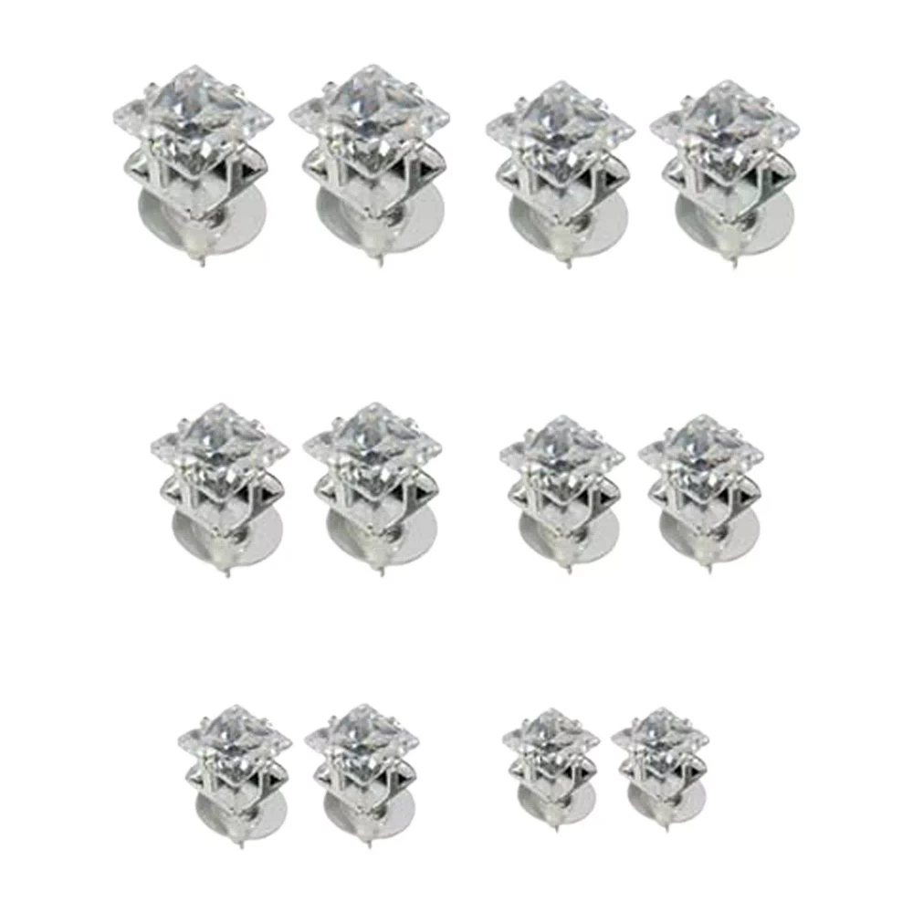 Square Clear C Stud Earrings 12 Pack