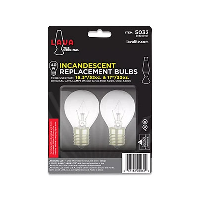 40 Watt Incandescent Lava Lamp Replacement Light Bulb Pack