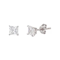 Square CZ Stud Earrings