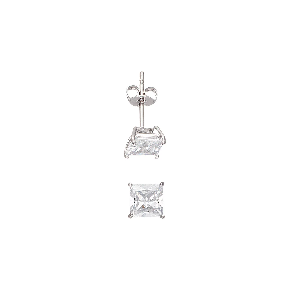 Square CZ Stud Earrings