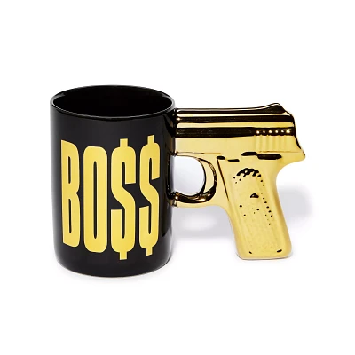 Foil Gold Gun Handle Boss Coffee Mug - 16 oz.