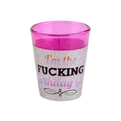 F'in Birthday Girl Bling Shot Glass 2 oz.