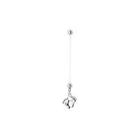 Baby Feet Pregnancy Dangle Belly Ring - 14 Gauge