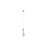 Baby Feet Pregnancy Dangle Belly Ring - 14 Gauge