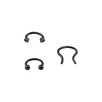 Black Nose Ring 3 Pack - 16 Gauge