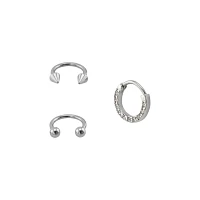 Horseshoe Clicker Septum Ring 3 Pack - 16 Gauge