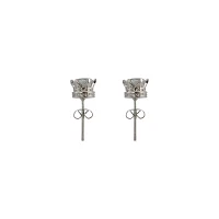 Clear CZ Prong Crown Base Stud Earrings