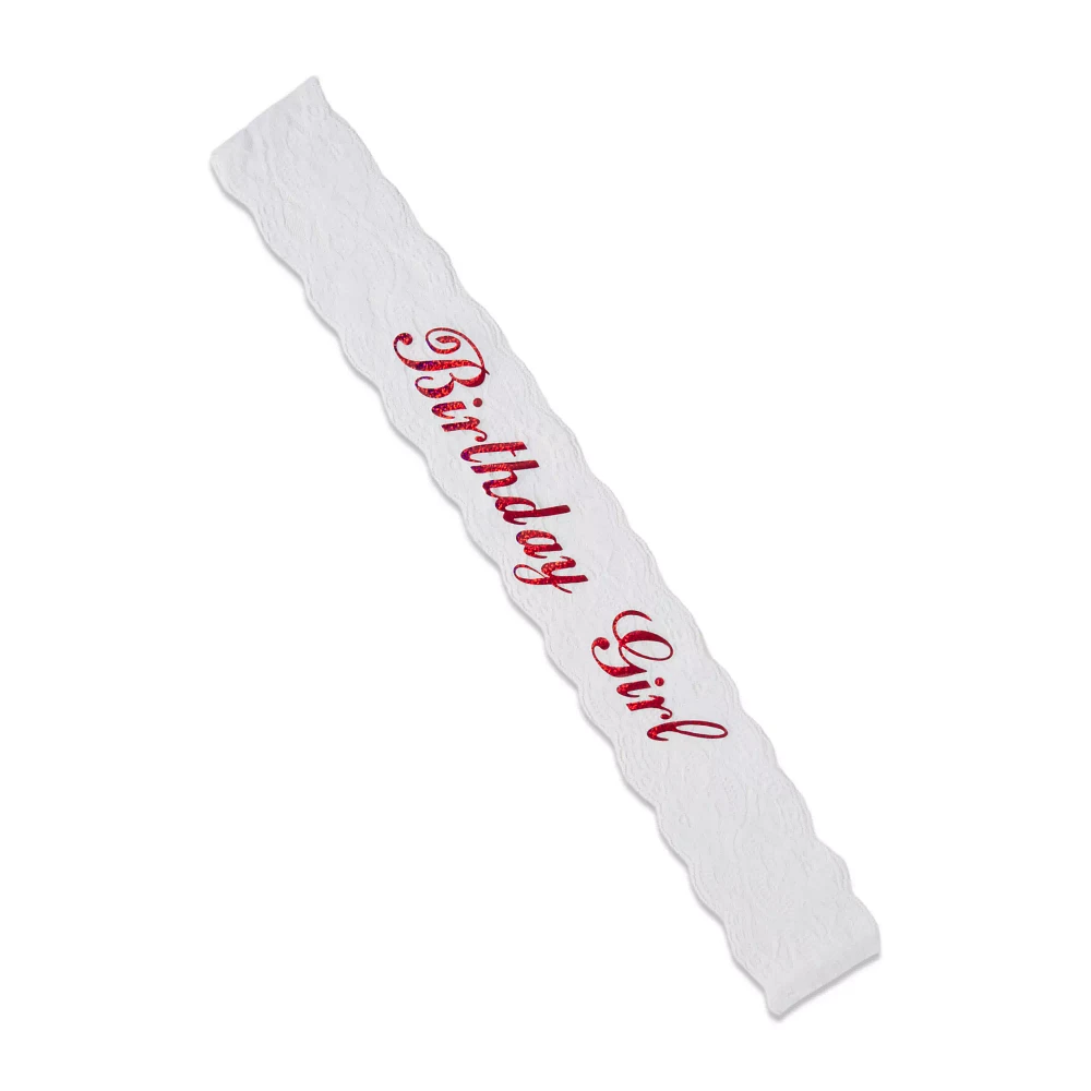 Lace Birthday Girl Sash