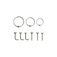 Multi-Pack CZ Nose Rings - 9 Pack