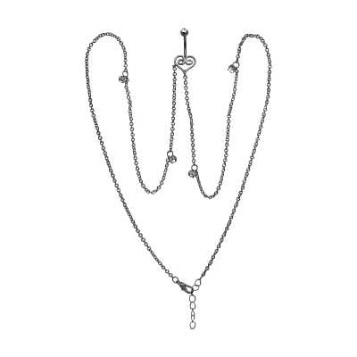 Heart Body Chain Belly Ring - 14 Gauge
