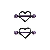 Black Heart Nipple Shields - 14 Gauge