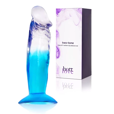Two-Tone Suction-Cup Dildo 6.5 Inch Blue - Hott Love